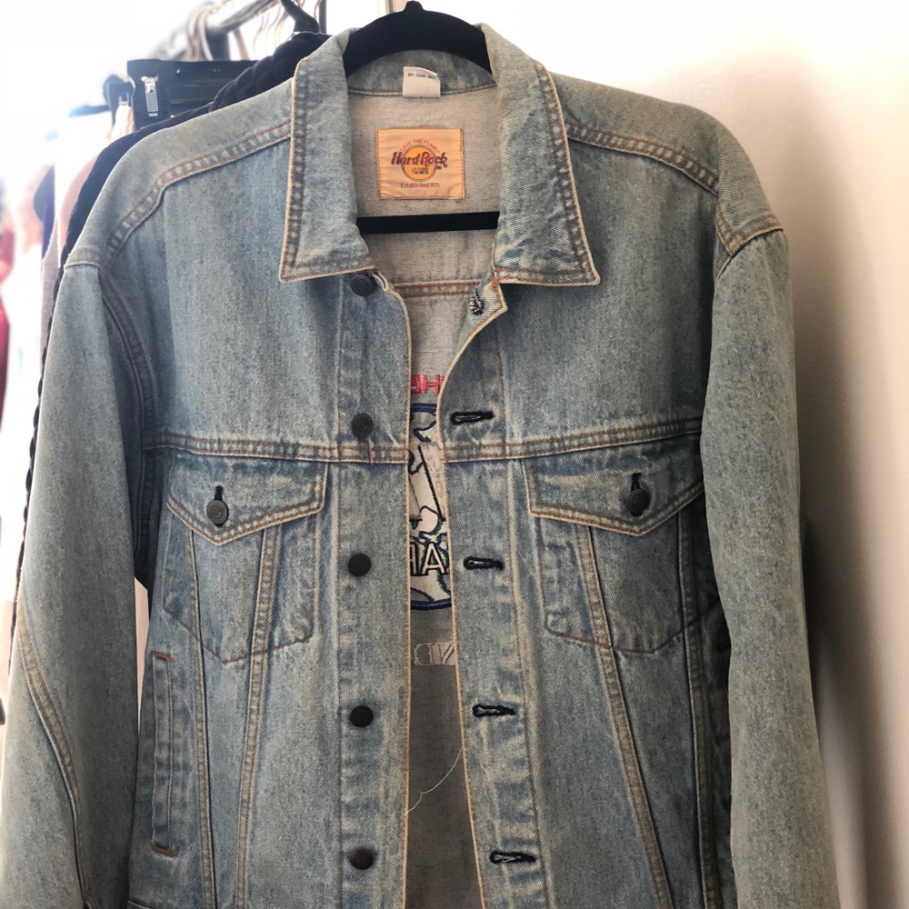 Jean Jacket RARE 1991 Vintage Hard Rock Size M